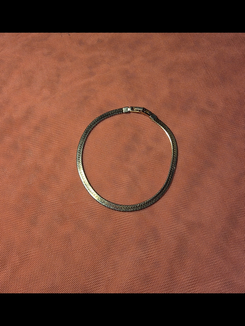 Gold Tone Herringbone Chain Bracelet